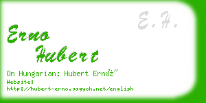 erno hubert business card